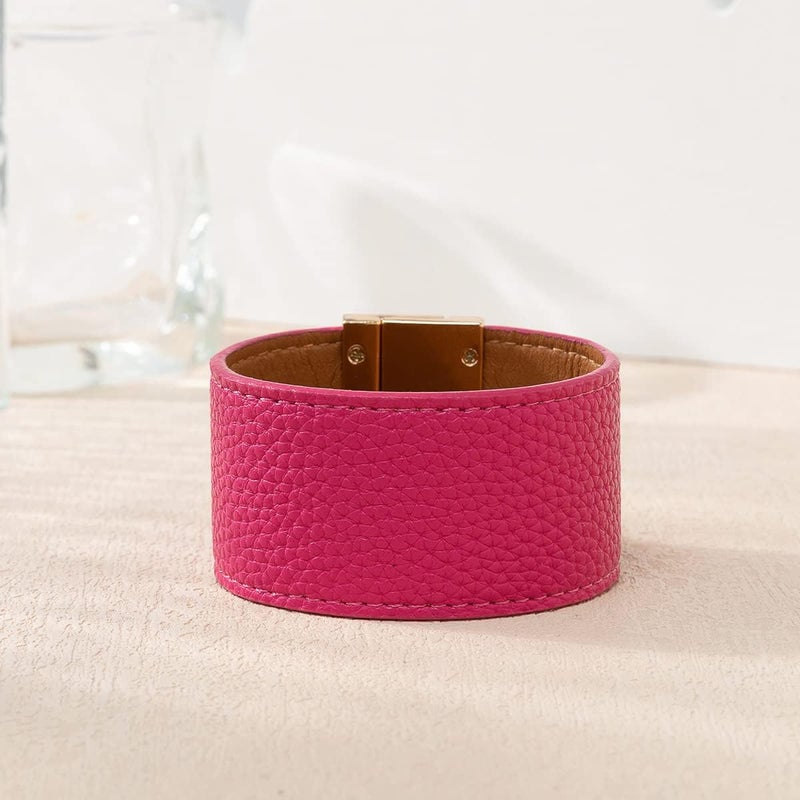 Rantanto Braid Leather Wrap Bracelet Trendy Stackable Crystal Cuff Boho Gold Heart Bracelet Jewelry Gift For Women - Image 5